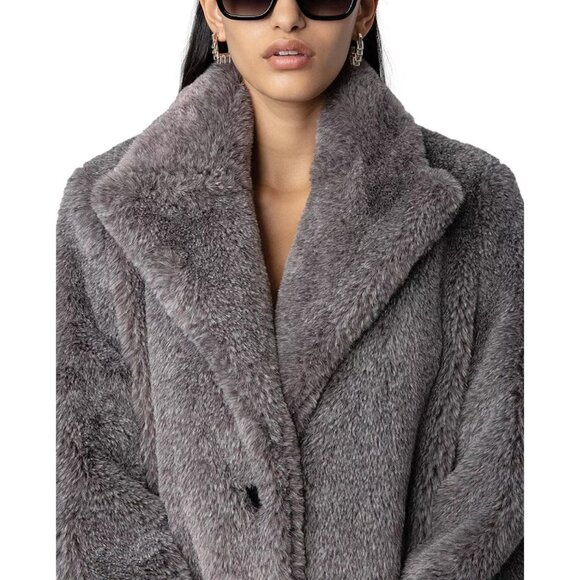 Zadig & Voltaire Monacoco Faux Fur Coat Size Medium $898 - Picture 4 of 7